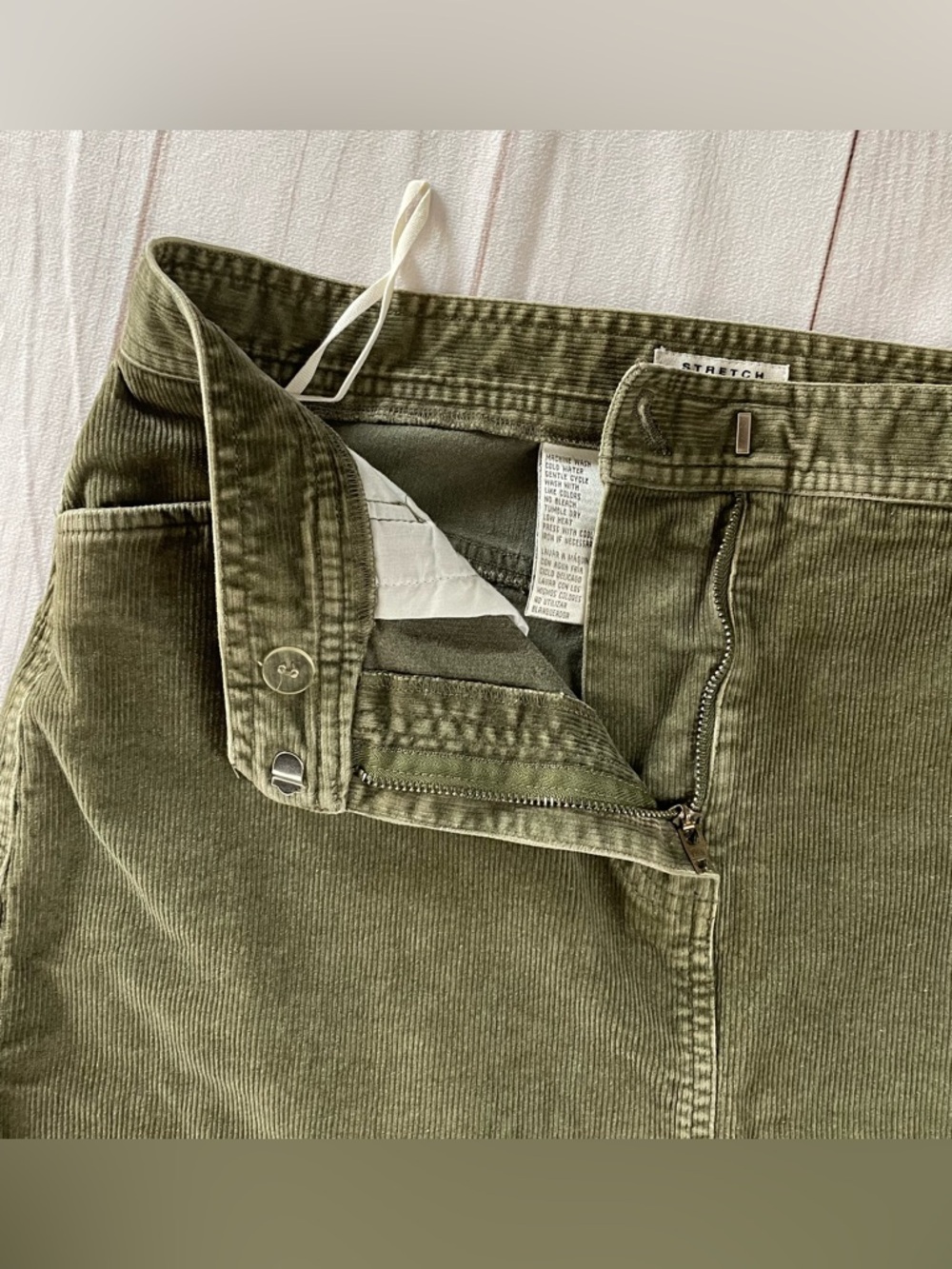 Vtg Jones Sport Corduroy Stretch Skirt Women’s 6 Green Cotton y2k Cabin Academia - Picture 7 of 10